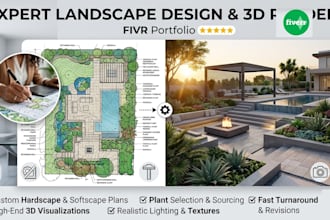 do landscape design and 3d renders
