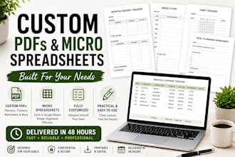 create a printable PDF planner tracker or micro spreadsheet