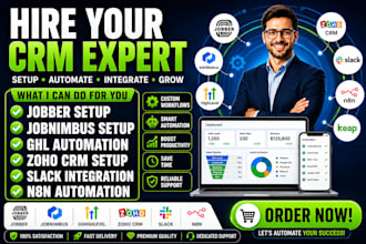 be your jobber jobnimbus expert setup ghl workflow zoho CRM slack n8n automation