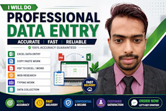 do professional data entry, copy paste, typing