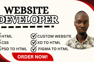 build custom website development convert figma to html xd png to html