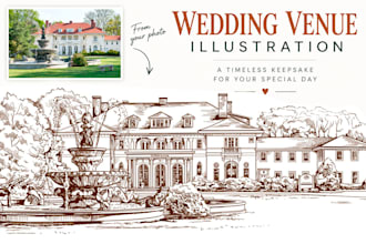 create a wedding venue portrait for invitations