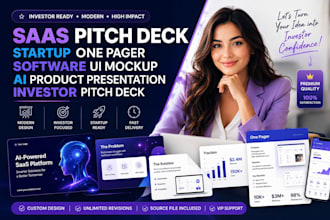design saas pitch deck, startup one pager, italian ai product presentation