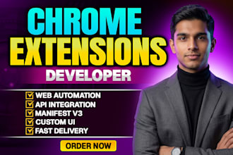 develop custom chrome extension manifest v3 for web automation