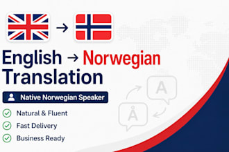 translate english text to norwegian native quality
