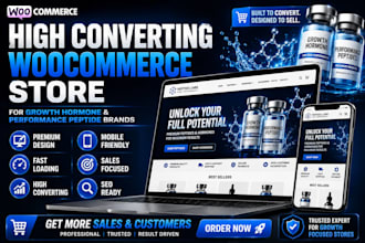 build high converting woocommerce growth hormone and performance peptide store
