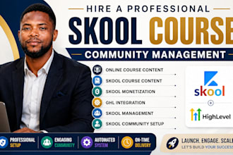 build monetized skool community, online course, and ghl integration
