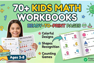 design kids math worksheets and activity book