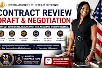 review draft and negotiate contracts nda legal documents , and identify risks