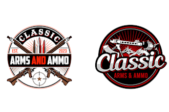 design modern high quality gun shop logo in high definition
