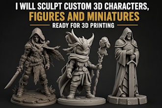 sculpt custom 3d characters, figures and miniatures ready for 3d printing