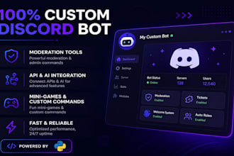 create a custom discord bot, website, or discord server