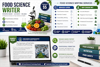 write professional food science nutrition and food safety articles