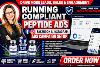 solve peptide ads, run compliant peptide facebook ads,peptide fb ig ads campaign