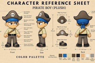 make custom plush reference sheet tech pack stuffed animal toy animal character