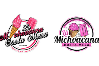 design superb modern ice cream logo with express delivery