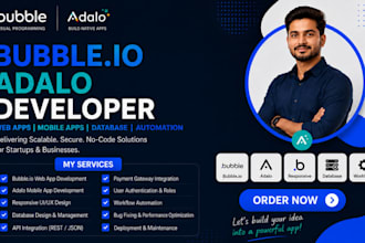 build no code bubble io adalo mobile app developer, saas mvp fluterflow, glide
