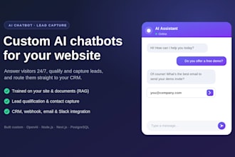 build ai chatbot or lead capture agent for your website