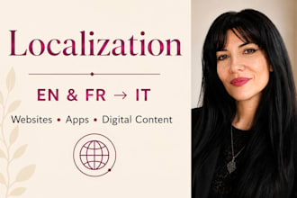 localize english and french content into natural italian