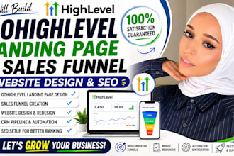 build go high level landing page ghl sales funnel gohighlevel website design SEO