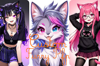 draw custom furry pfp fursona art icon headshot for discord twitch profile