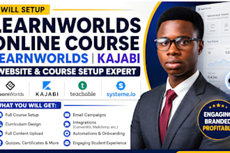 setup learnworlds online course learnworlds website kajabi website