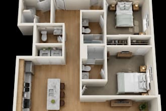 convert your 2d floor plan into a realistic 3d house model