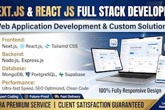 be your full stack web developer in next js react node js