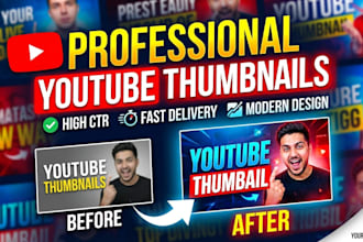 make modern and engaging youtube thumbnail designs