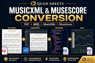 convert musescore, musicxml, midi and sheet music files professionally