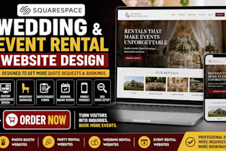 build a squarespace wedding and event rental website with quote requests