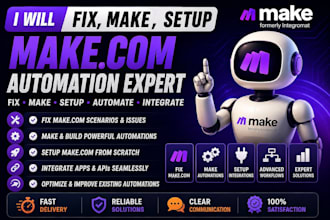 setup make com, made com, fix make com automation, make automation, make expert
