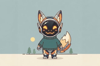 draw minimalist furry art