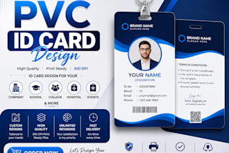 create professional pvc id card design ready for print