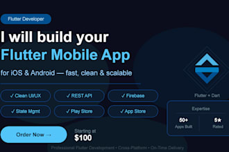 develop flutter mobile app for android and ios with firebase