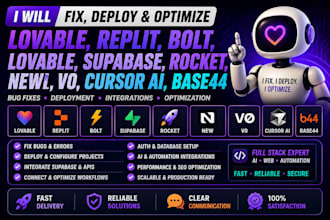 fix deploy lovable replit bolt lovable supabase rocket new v0 cursor ai base44