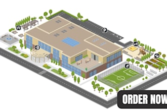 design custom isometric map and 3d map to showcase your property professionally