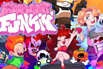 do custom fnf character sprite sheet and animation for modding, fnf songs, music