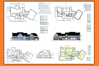 draft architectural blueprint for 2d house plan