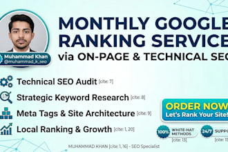 do monthly google ranking with onpage and technical SEO