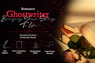 ghostwrite romance novels, chapters, and spicy scenes