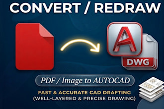 convert PDF, image, or hand sketch to autocad dwg