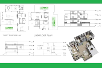 do autocad 2d floor plan, 3d floor plan design