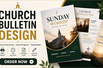 design church bulletin church brochure event program and newsletter