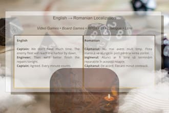 translate and localize into romanian video games