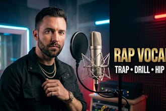 ghostwrite and record rap vocals for you trap, drill, or hip hop song