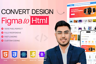 convert figma design to HTML CSS, figma to react,responsive code