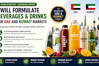 formulate beverages and drinks for uae and kuwait markets
