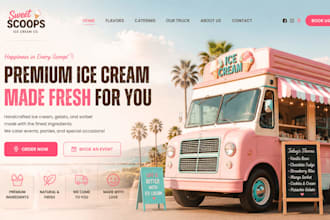 design wix ice cream website ice cream truck gelato ice cream catering website