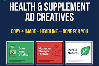 create done for you static ad creatives for health and supplement brands